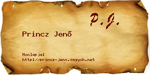 Princz Jenő névjegykártya